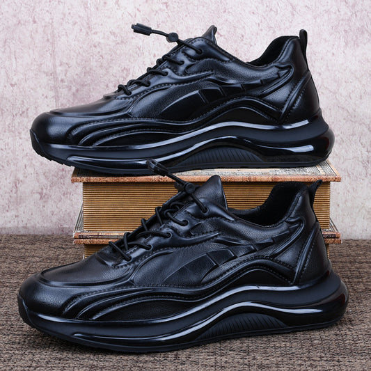 Men's Genuine Cattlehide Surface Fashion Trendy Running Platform Sneakers