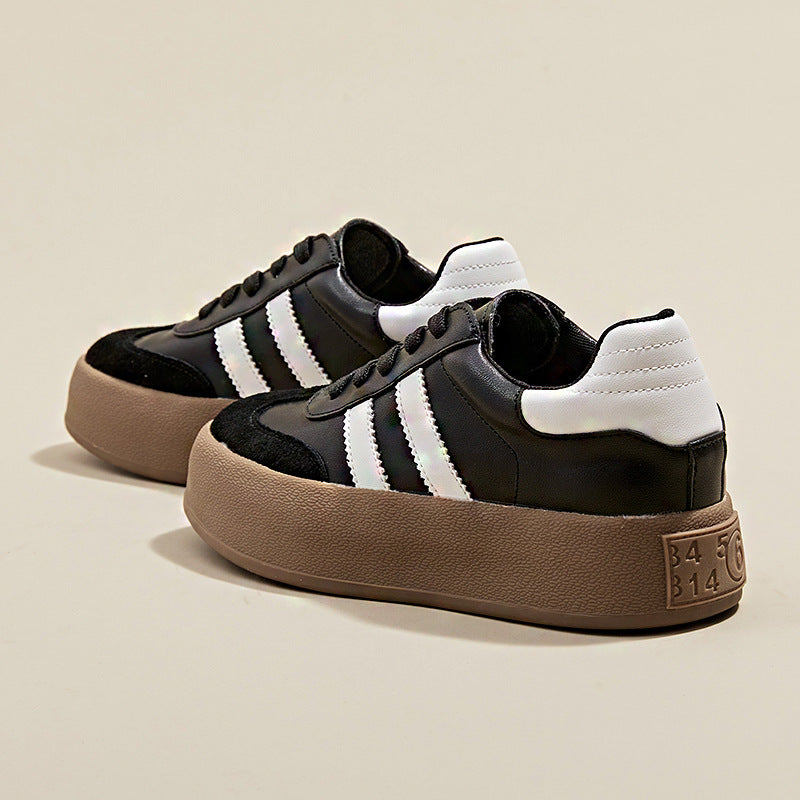 Women's Training Vintage Skateboard Platform Sports White Casual Shoes