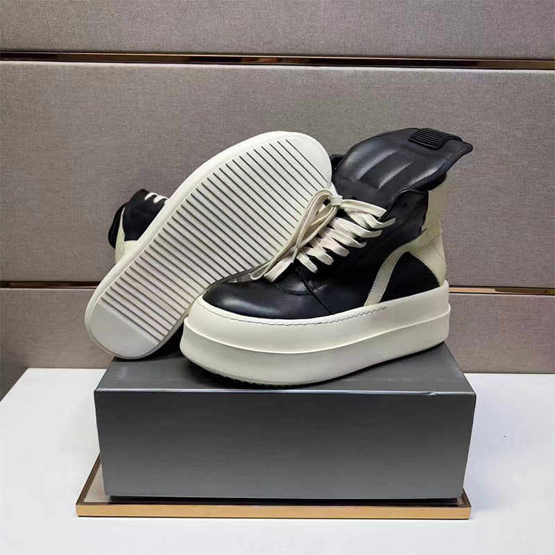 Men's Triangle Thick Bottom Increased Round Toe Sneakers