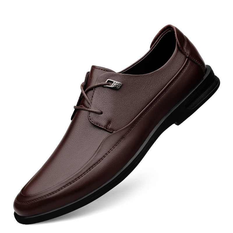 Men's Summer Fashion First Layer Cowhide Soft Leather Shoes
