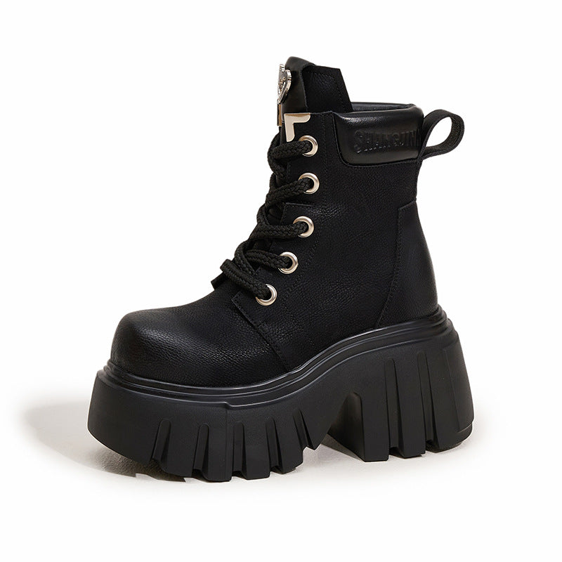 Platform Martin Female Small Man Inner Height Increasing Boots