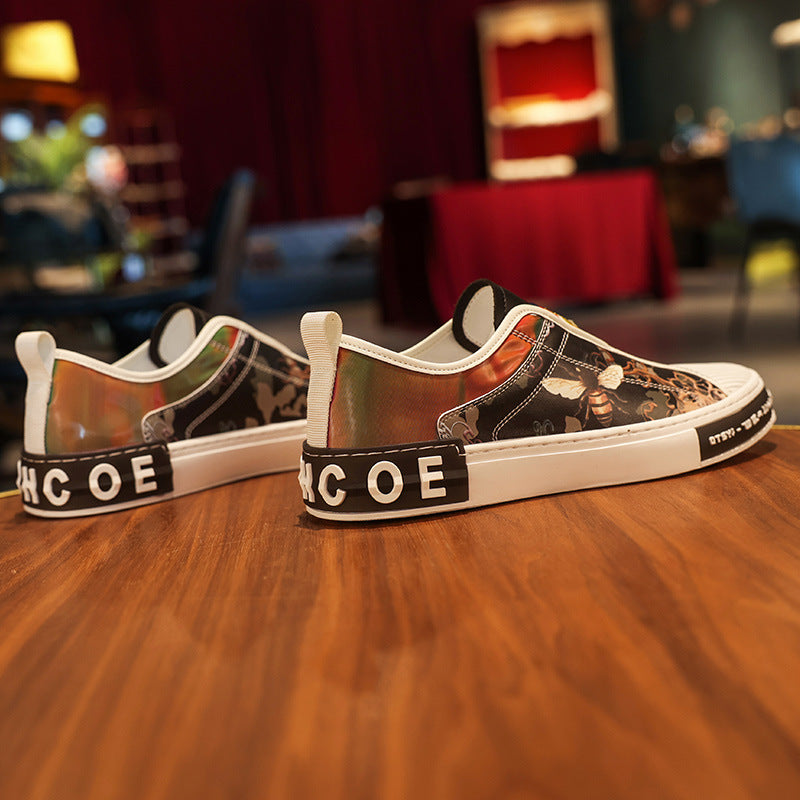 Men's Fashion Summer Breathable Skateboard Trendy White Sneakers