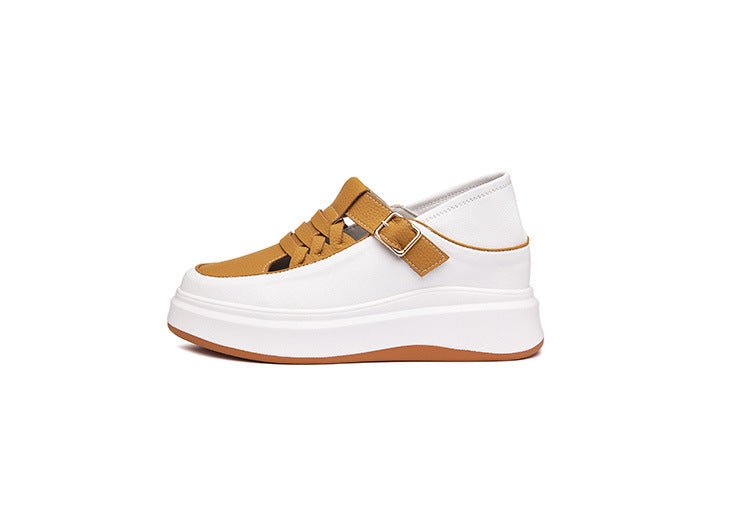 Women's Two-way White Height Increasing Insole Summer Half Board Sneakers
