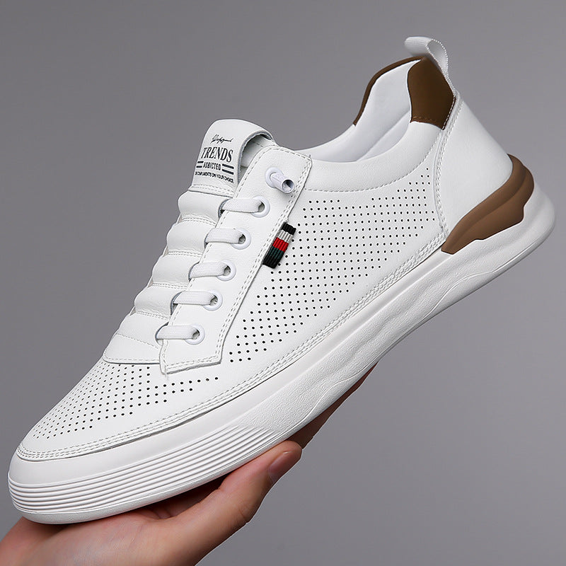 Men's Beautiful Durable Summer Daily White Leather Shoes
