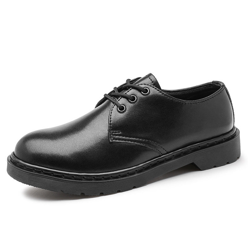 Head Male Black Calf British Style Martin Men's Casual Leather Shoes