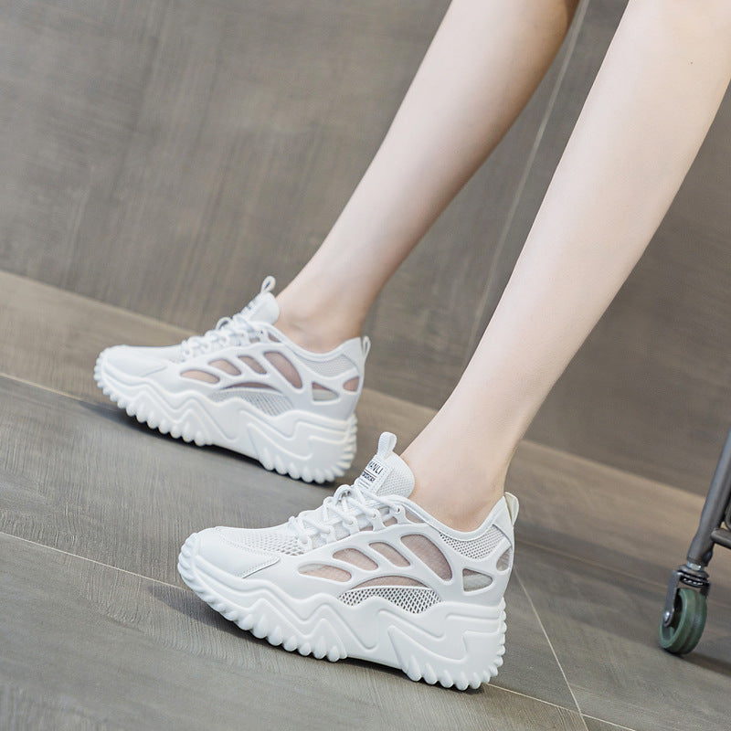 Women's Breathable Mesh Surface Dad Lightweight Platform Small Women's Sports Shoes