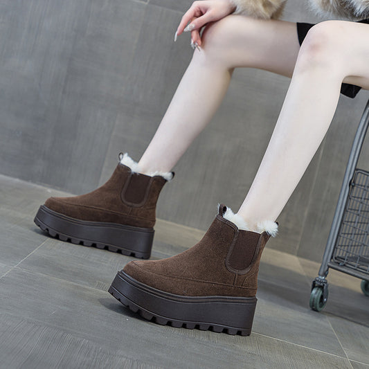 Women's Winter Small Thick Bottom Inner Height Snow Boots