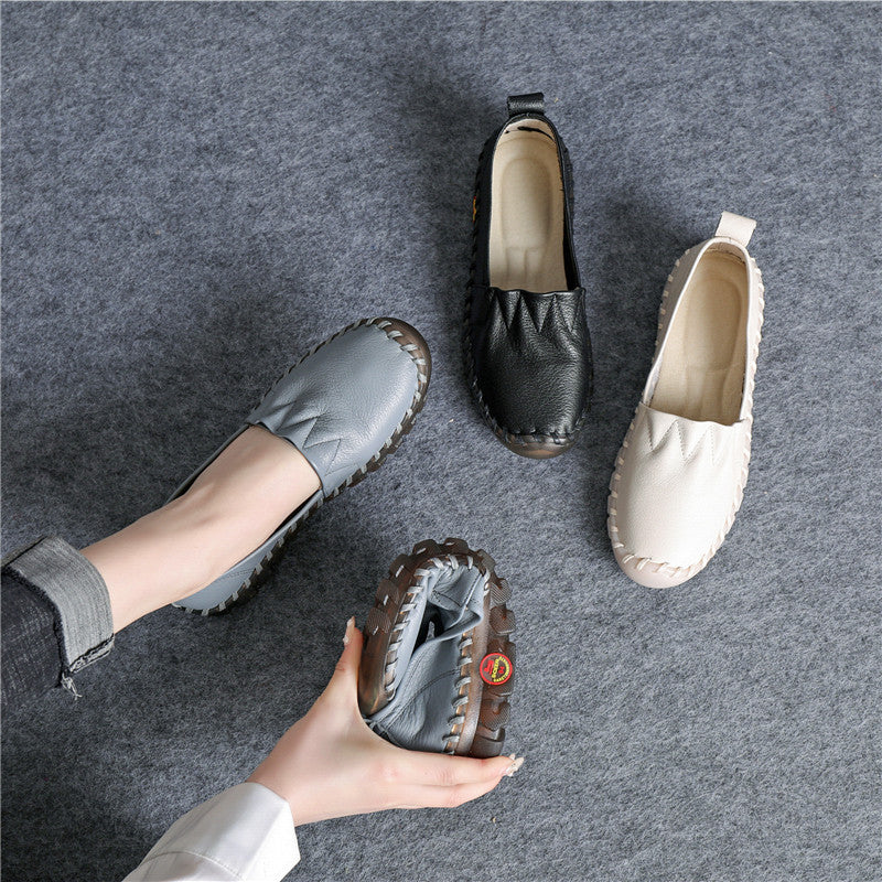 Women's Style Flat Pumps Mother Soft Bottom Low-cut Men's Shoes