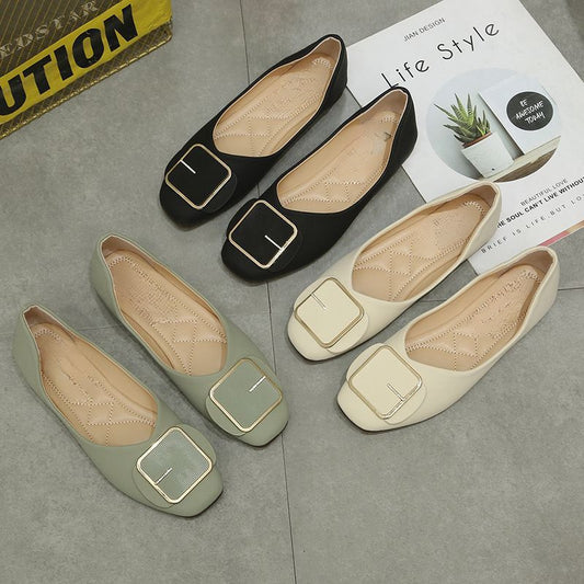 Women's Wide Feet Flat Square Toe Soft Casual Shoes