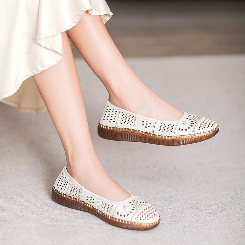 Women's Summer Soft Mom Pumps Bottom Round Casual Shoes