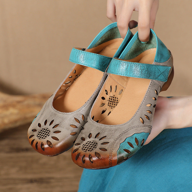 Women's Handmade Flat Hollowed Retro National Style Casual Shoes