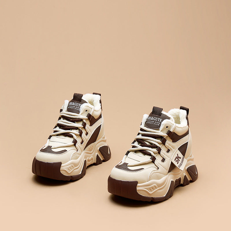 Women's Platform Dad Genuine Height Increasing Fleece-lined Women's Sports Shoes