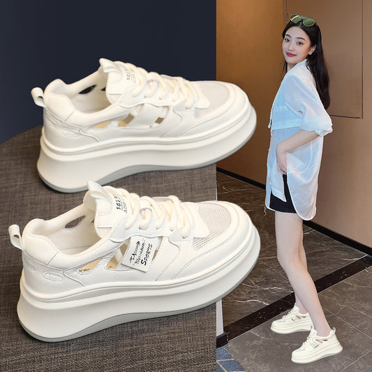 Women's Hollowed Summer Small Breathable Hidden White Casual Shoes