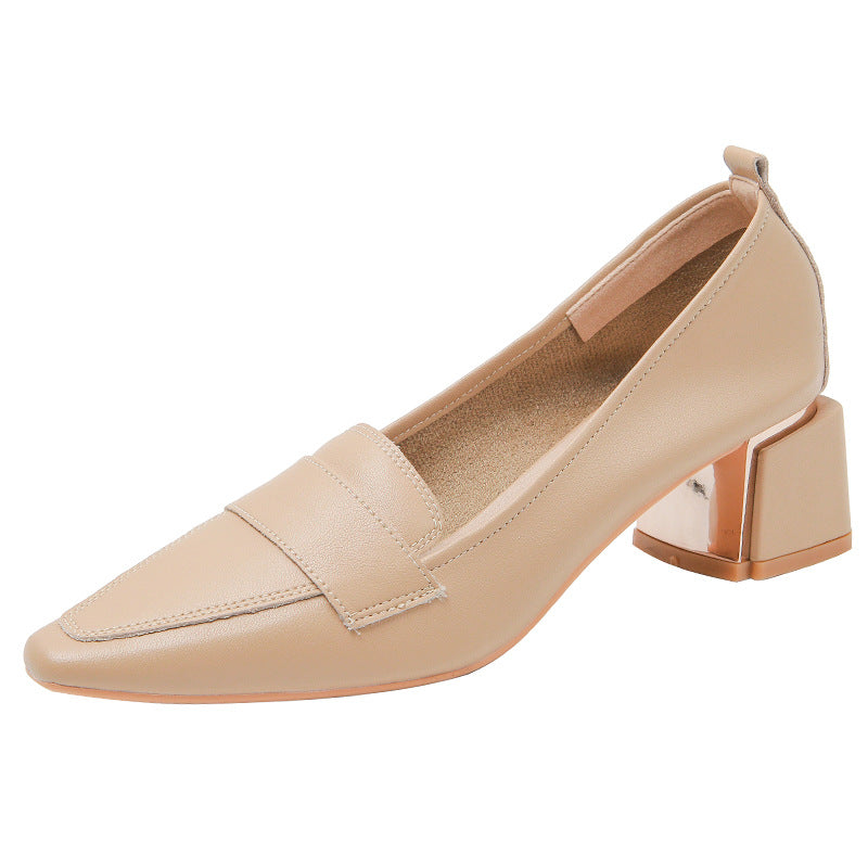 Women's Square Toe Comfortable Soft Pumps Commuter Outer Wear Deep Women's Fashion Shoes