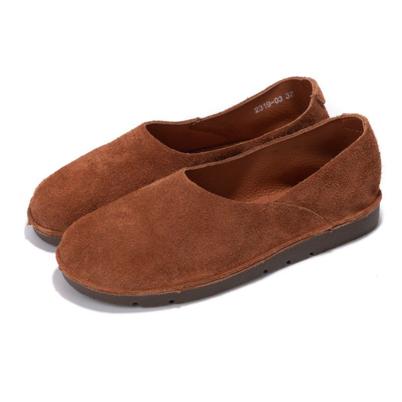Women's & Men's Pumps Retro Round Toe Flat Bottom Casual Shoes