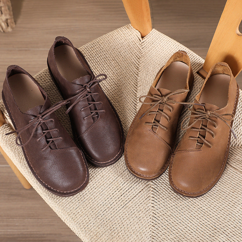 Women's & Men's Handmade Leisure Genuine Literary Mori Round Casual Shoes