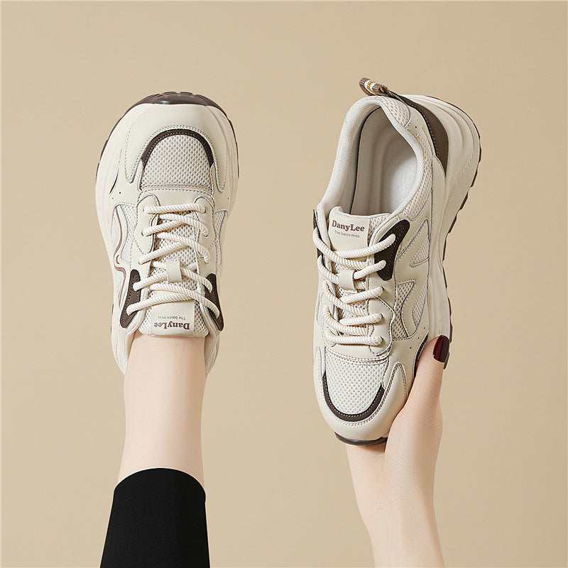 Women's Lightweight Daily Dad Platform Sports White Sneakers