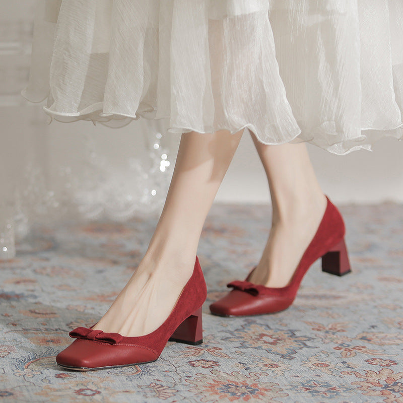 Women's Wedding For Chunky Square Toe High Daily Wearable Heels