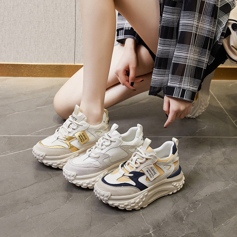 Women's Height Increasing Insole Platform White Female Casual Shoes
