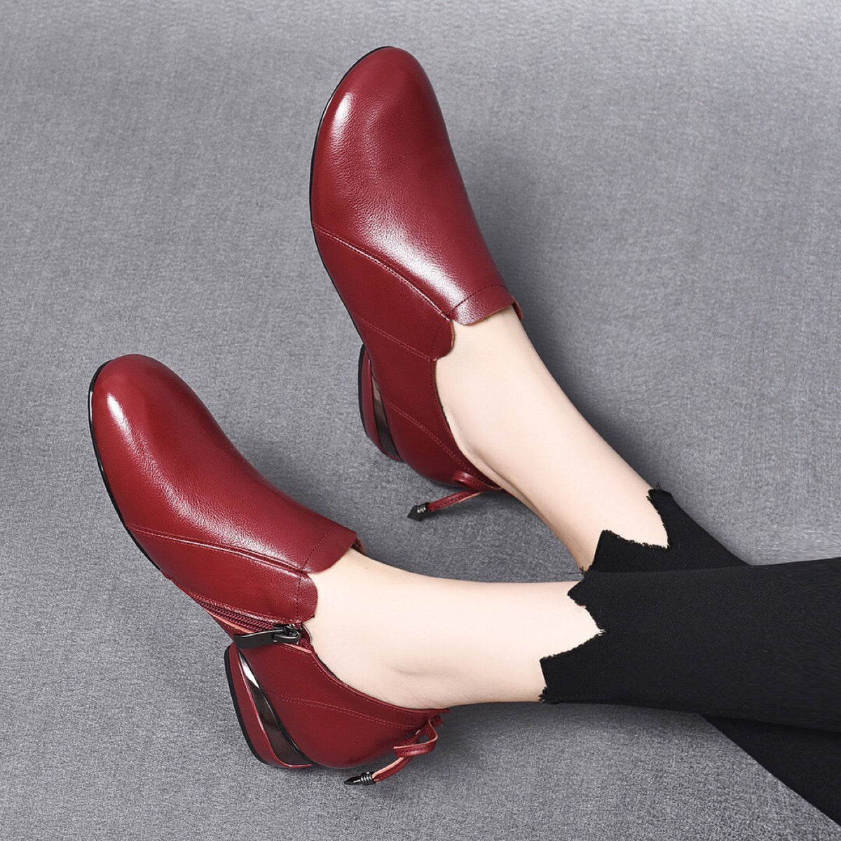 Women's Head Pumps Round High-cut Soft Bottom Mom Women's Casual Shoes