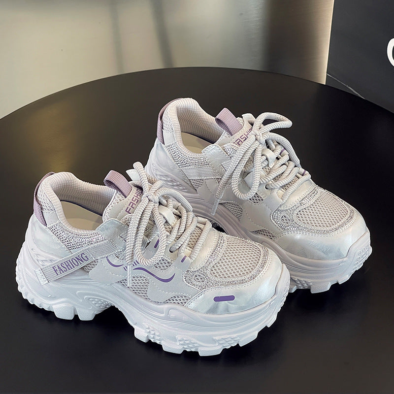 Women's Dad Lightweight Heightened Easy Wear Summer Breathable Women's Sports Shoes