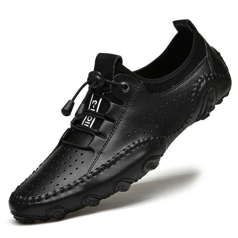 Men's Large Size White British Breathable Soft Men's Casual Shoes