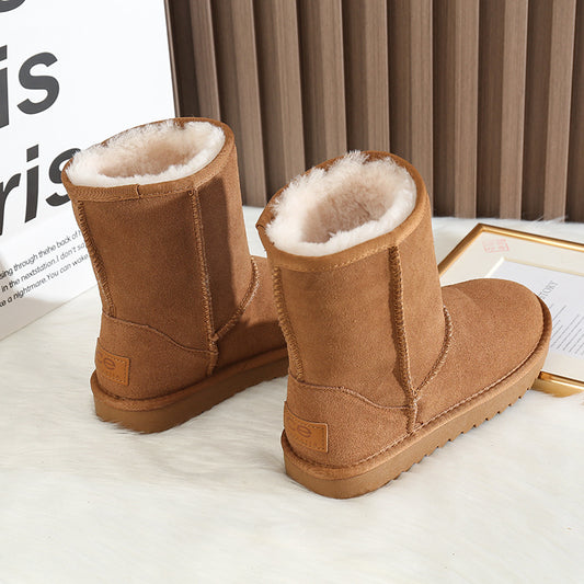 Women's Fur For Plus Veet Thickened Warm Genuine Snow Boots
