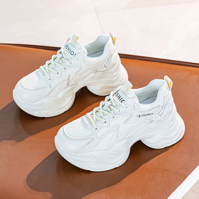 Women's Spring Small Flat Daddy White Wedge Platform Women's Shoes