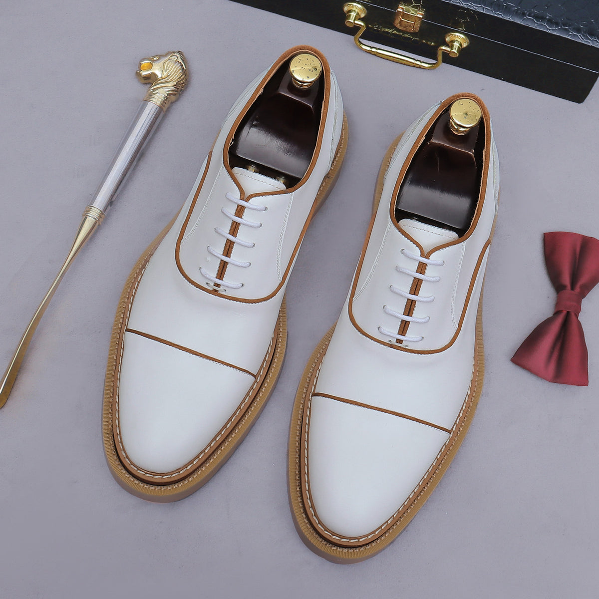 Men's Classic Wedding First Layer Cowhide Brushed Men's Shoes