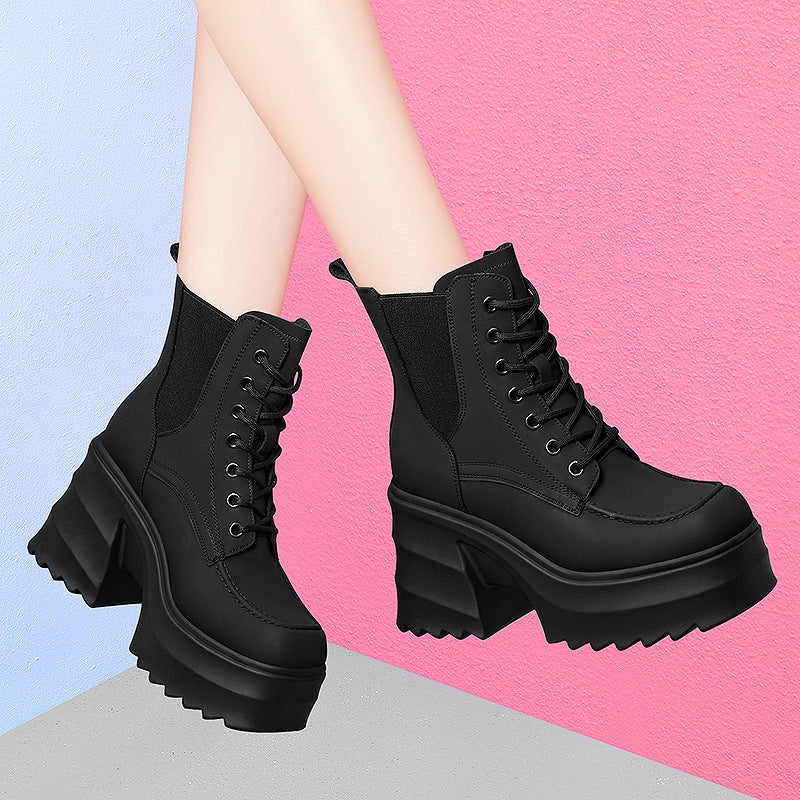 Women's Thick-soled British Style Hidden Martin Autumn Boots