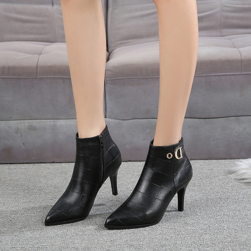 Women's Autumn Stiletto Wild Martin Professional Small Boots