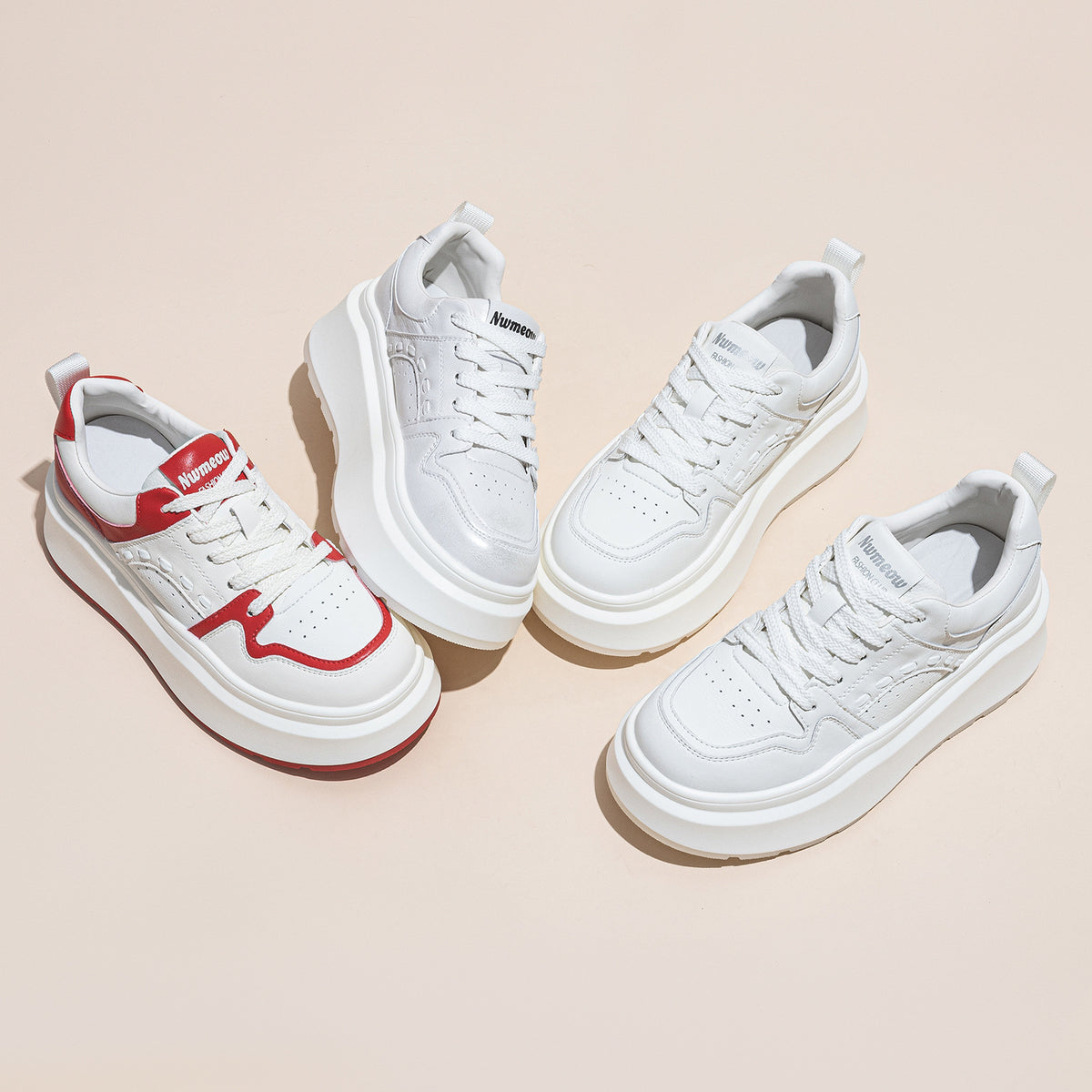 Women's White For Thick Bottom Elevator Wild Women's Casual Shoes