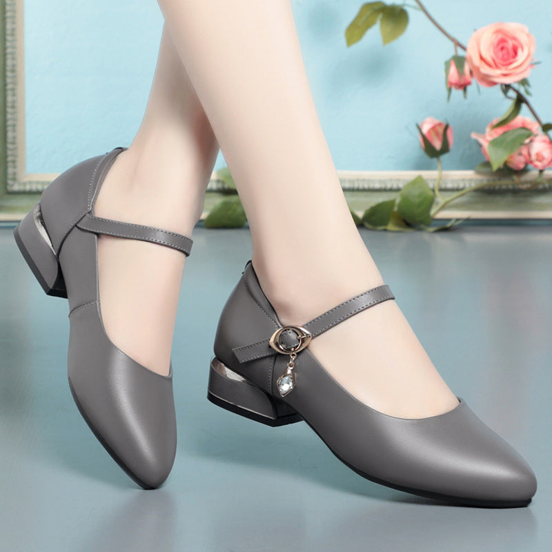 Women's White For Cheongsam Catwalk Mother Dancing Soft Leather Shoes