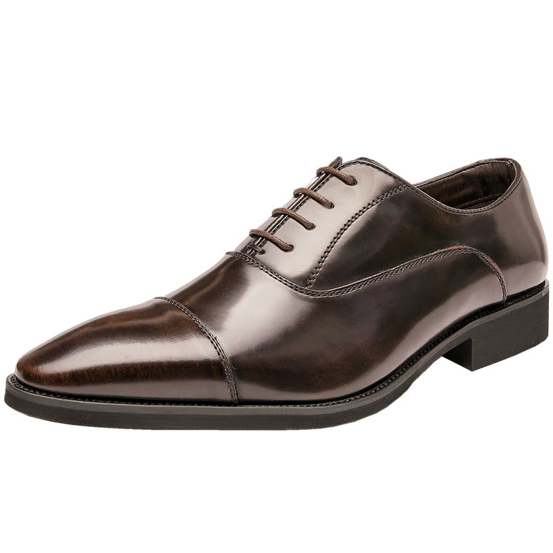 Men's Three Joint Oxford Pointed Toe Formal Wear Men's Business Leather Shoes