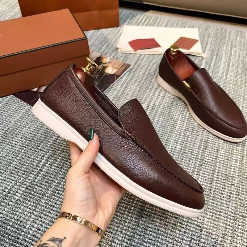 Home Summer Solid Color Low-cut Genuine Viscose Round Casual Shoes