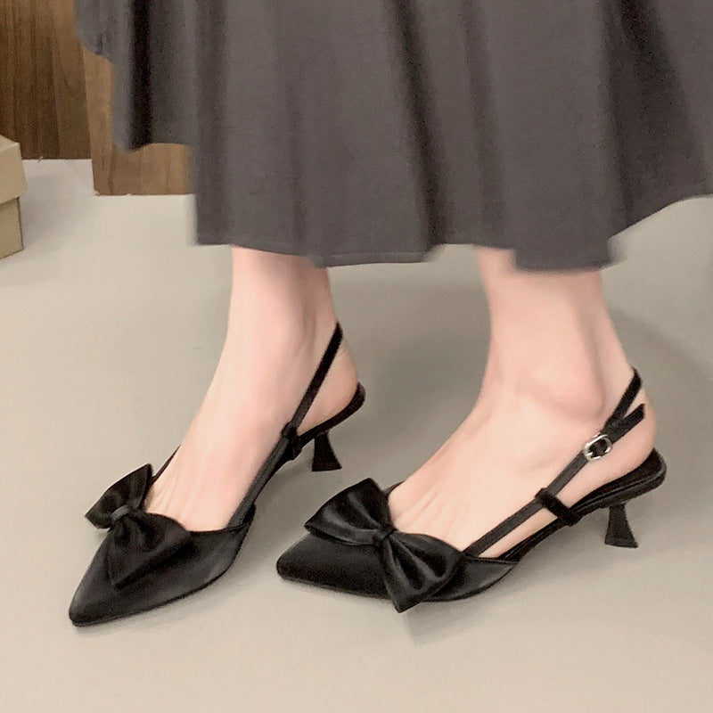 Women's Pointed Shallow Mouth Back Empty Closed Toe Women's Shoes
