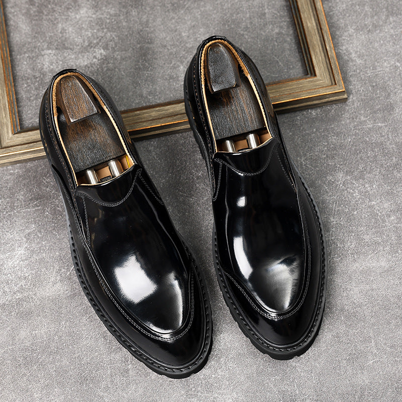 Men's Increasing Slit Bead Bright British Style Loafers
