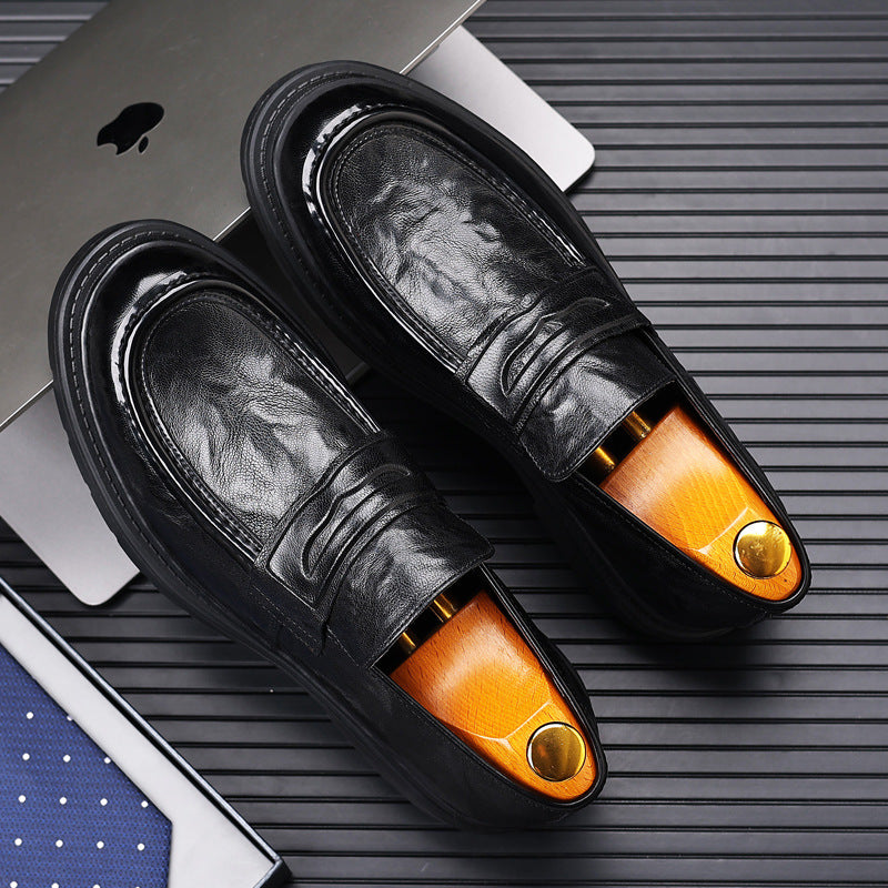 Men's Genuine Breathable British Fashion Sheepskin Korean Loafers