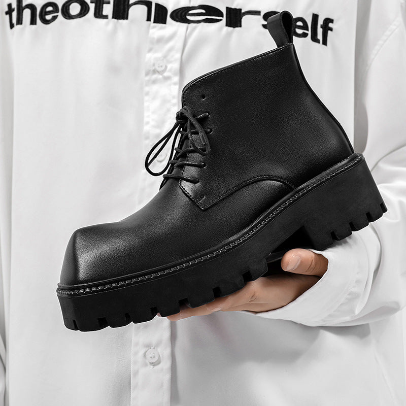 Men's British Style Thick Bottom Height Increasing Boots