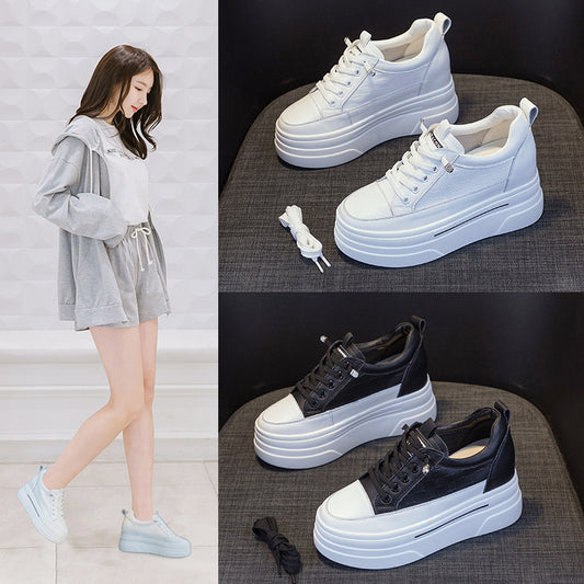 Women's Four Thick-soled High Hidden White Thin Casual Shoes