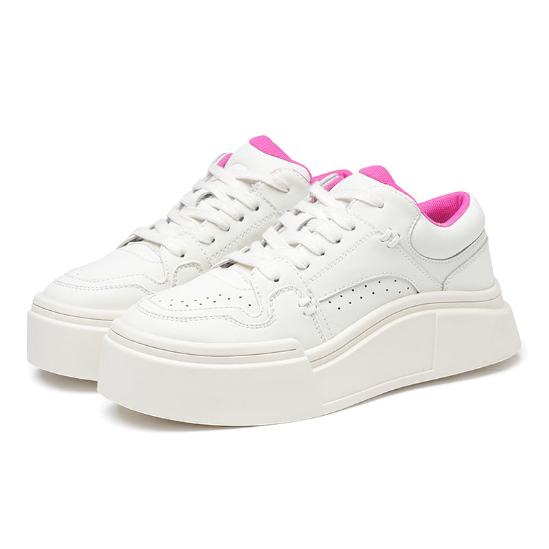Women's Platform White Autumn Niche Contrast Color Sneakers