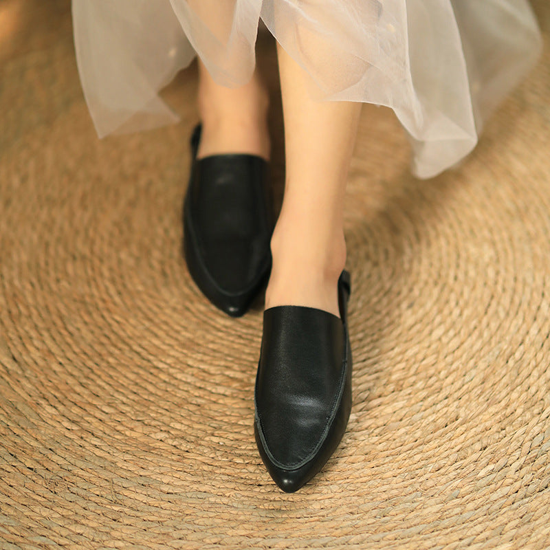 Women's Retro Affordable Luxury Soft Bottom Low Heels