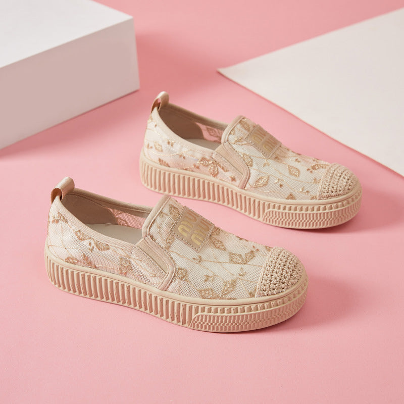 Women's Comfortable Breathable Lace Fisherman Summer Campus Casual Shoes