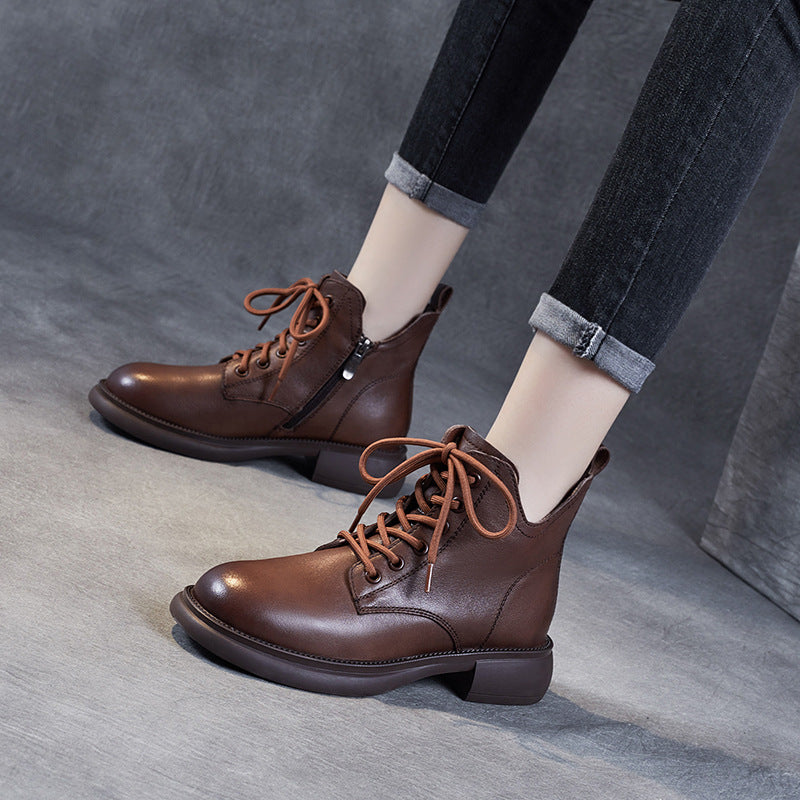 Women's Martin For V Cut Flat Ankle Autumn Genuine England Boots