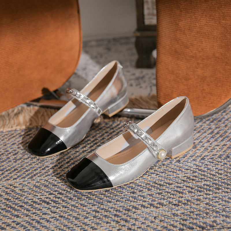Women's Summer Metal Dress Versatile Princess Chain Heels