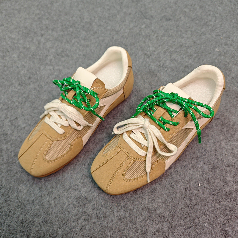 Mandarin Duck Lace Stitching Mesh Height Increasing Insole Versatile Sneakers