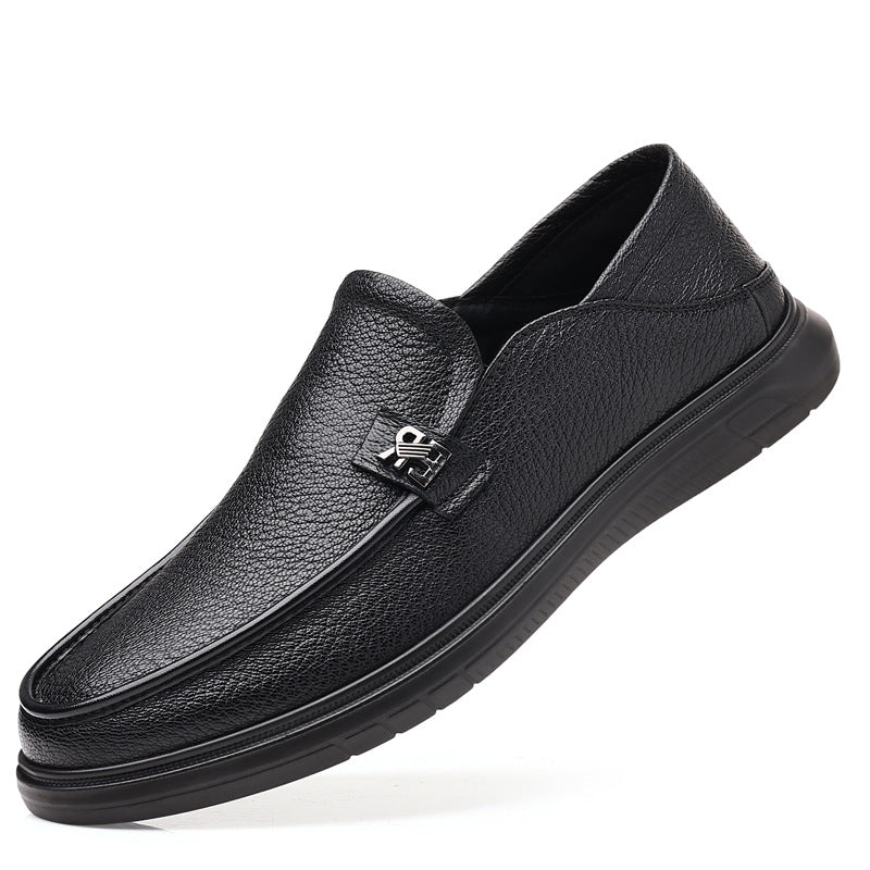 Men's Sheepskin Pumps Slip-on Soft Genuine Step-on Men's Casual Leather Shoes