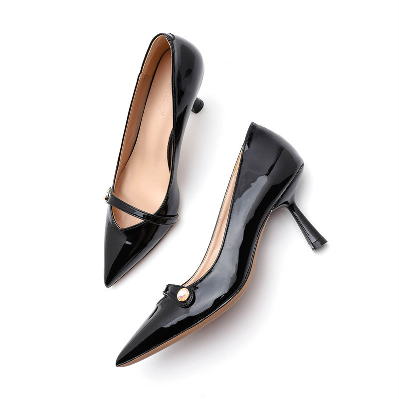 Women's Wine Glass Shallow Mouth Pearl Fashion Women's Shoes