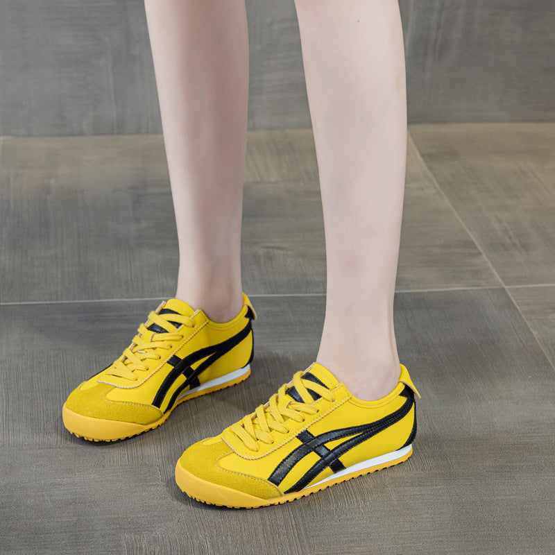Women's Retro Yellow Soft Bottom Flat Comfort German Casual Shoes