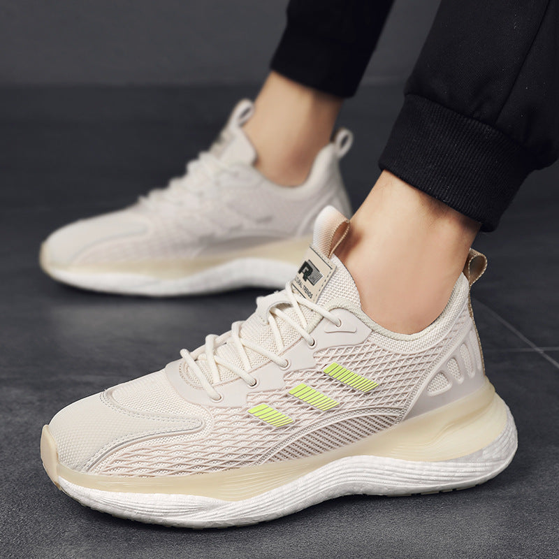 Men's Popcorn Breathable Mesh Surface Fashion Green Sneakers